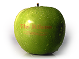 Logo Apfel grün mit Gravur
